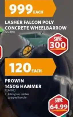 BUCO Lasher Falcon Poly Concrete Wheelbarrow offer