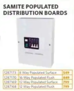BUCO SAMITE POPULATED DISTRIBUTION BOARDS offer