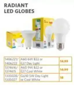 BUCO RADIANT LED GLOBES offer