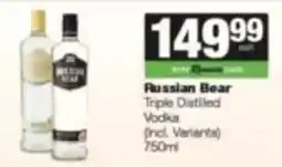 SuperSpar Russian Bear Triple Distilled Vodka offer