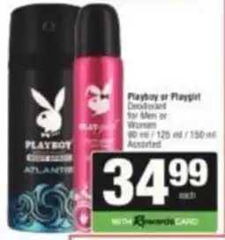 SuperSpar Playboy Deodorant Assorted offer