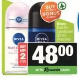 SuperSpar Nivea Roll On Deodorant Assorted offer