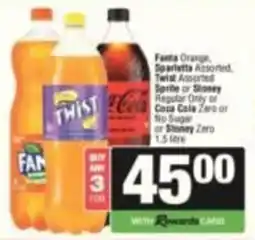 SuperSpar Fanta Orange, Sprite or Coca Cola Zero Assorted offer