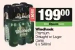 SuperSpar Windhoek Premium Draught or Lager offer