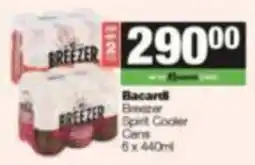 SuperSpar Bacardi Breezer Spirit Cooler Cans offer