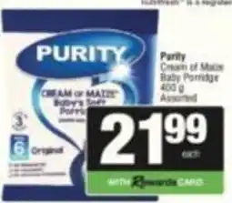 SuperSpar Purity Cream of Maize Baby's Safe Porridge Assorted offer