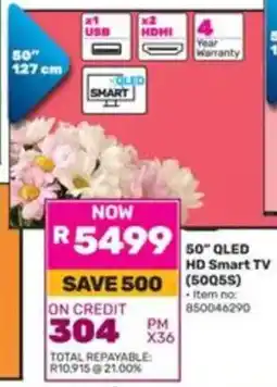 Game Hisense 50" QLED HD Smart TV offer