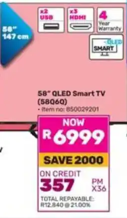 Game Hisense 58" QLED Smart TV offer