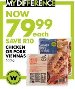 Woolworths Chicken or Pork Viennas offer