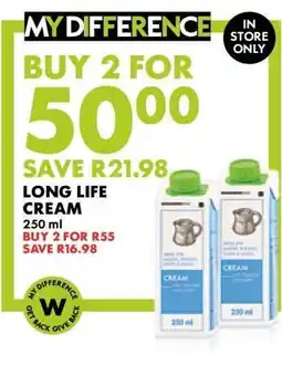 Woolworths LONG LIFE CREAM offer