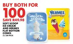 Woolworths Soft Scoop Ice Cream and Hermes Flat Bottom Cones offer