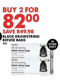 Woolworths Black Drawstring Refuse Bags offer