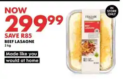 Woolworths Beef Lasagne offer
