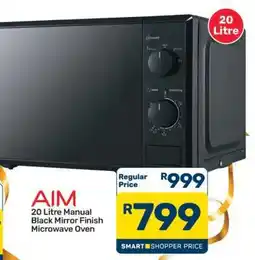 Pick n Pay AIM 20 Litre Manual Black Mirror Finish Microwave Oven offer