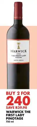 Woolworths WARWICK The First Lady Pinotage offer