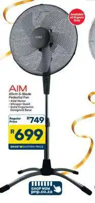 Pick n Pay AIM 40cm 5-Blade Pedestal Fan offer
