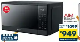 Pick n Pay AIM 20 Litre Black Electronic Microwave Oven offer