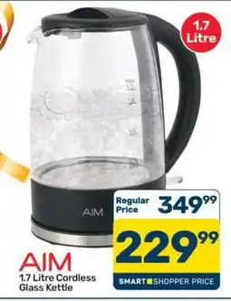 Pick n Pay AIM 1.7 Litre Cordless Glass Kettle offer