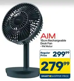 Pick n Pay AIM 15cm Rechargeable Desk Fan offer