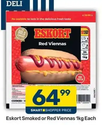 Eskort Smoked or Red Viennas 1kg Each