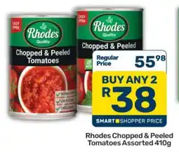 Pick n Pay Rhodes Chopped & Peeled Tomatoes Assorted 410g offer
