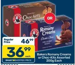 Pick n Pay Bakers Romany Creams or Choc-Kits Assorted 200g Each offer