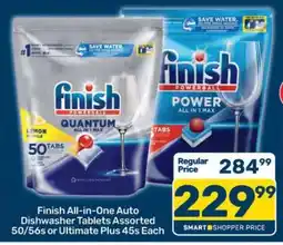 Pick n Pay Finish All-in-One Auto Dishwasher Tablets Assorted 50/56s or Ultimate Plus 45s Each offer