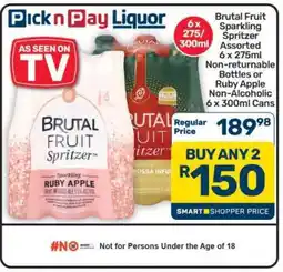 Pick n Pay Hypermarket Brutal Fruit Sparkling Spritzer offer