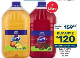 Pick n Pay Hypermarket Take 5 100% Fruit Juice Assorted 3 Litre offer