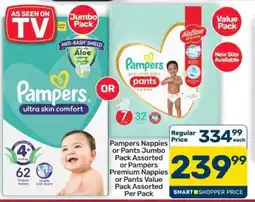 Pick n Pay Hypermarket Pampers Nappies or Pants Jumbo Pack offer