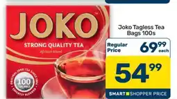 Pick n Pay Hypermarket Joko Tagless Tea Bags 100s offer