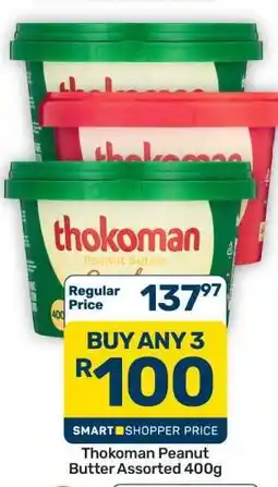 Pick n Pay Hypermarket Thokoman Peanut Butter Assorted 400g offer