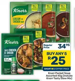 Pick n Pay Hypermarket Knorr Packet Soup Assorted 45g offer