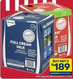 Pick n Pay Hypermarket PnP Long Life Milk Assorted 6 x 1 Litre offer