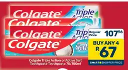 Pick n Pay Hypermarket Colgate Triple Action or Active Salt Toothpaste offer