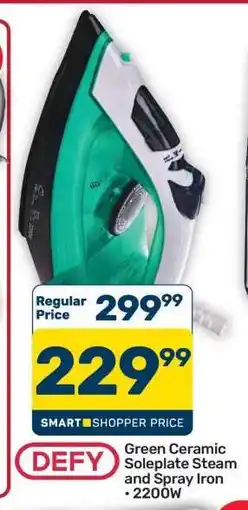 Pick n Pay Hypermarket Green Ceramic Soleplate Steam and Spray Iron offer