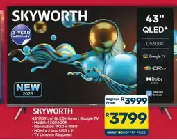 Pick n Pay Hypermarket SKYWORTH 43 QLED+ Smart Google TV offer