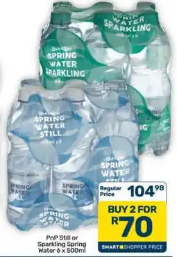 Pick n Pay Hypermarket PnP Still or Sparkling Spring Water 6 x 500ml offer