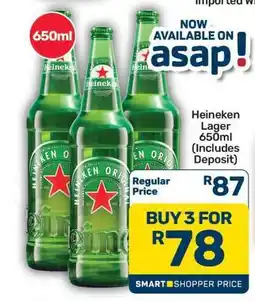 Pick n Pay Hypermarket Heineken Lager 650ml offer