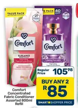 Pick n Pay Hypermarket Comfort Concentrated Fabric Conditioner Assorted 800ml Refill offer