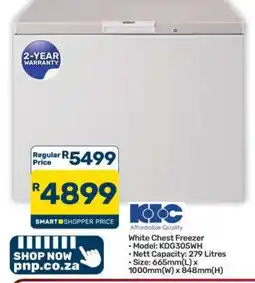 Pick n Pay Hypermarket White Chest Freezer offer
