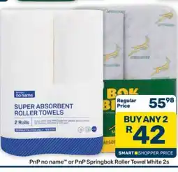 Pick n Pay Hypermarket PnP no name or PnP Springbok Roller Towel White 2s offer