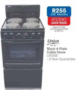 OK Furniture Univa Black 4-Plate Cable Stove U405B offer