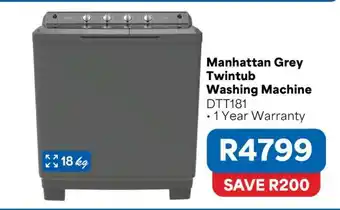 Manhattan Grey Twintub Washing Machine