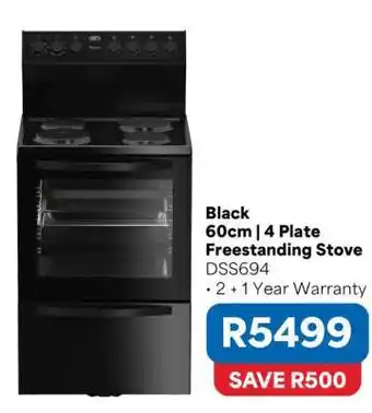 Black 60cm | 4 Plate Freestanding Stove