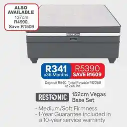 OK Furniture Restonic 152cm Vegas Base Set offer