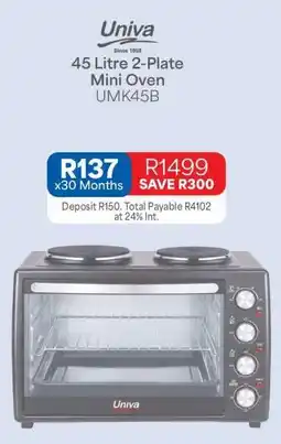 OK Furniture Univa 45 Litre 2-Plate Mini Oven UMK45B offer