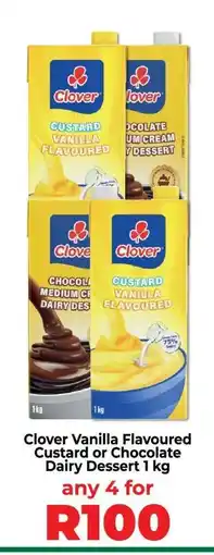 Food Lover's Market Clover Vanilla Flavoured Custard or Chocolate Dairy Dessert 1 kg offer