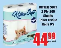 Boxer KITTEN SOFT 2 Ply 200 Sheets Toilet Tissue Rolls 9's offer