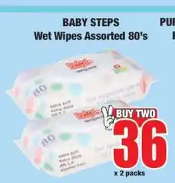 Boxer BABY STEPS Wet Wipes Assorted 80's offer